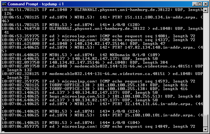 Аналог tcpdump для windows