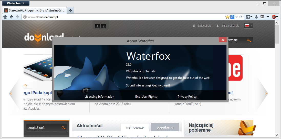 Браузер waterfox как включить русский язык